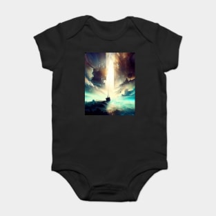 Ship Travel in another dimension world abstract Baby Bodysuit